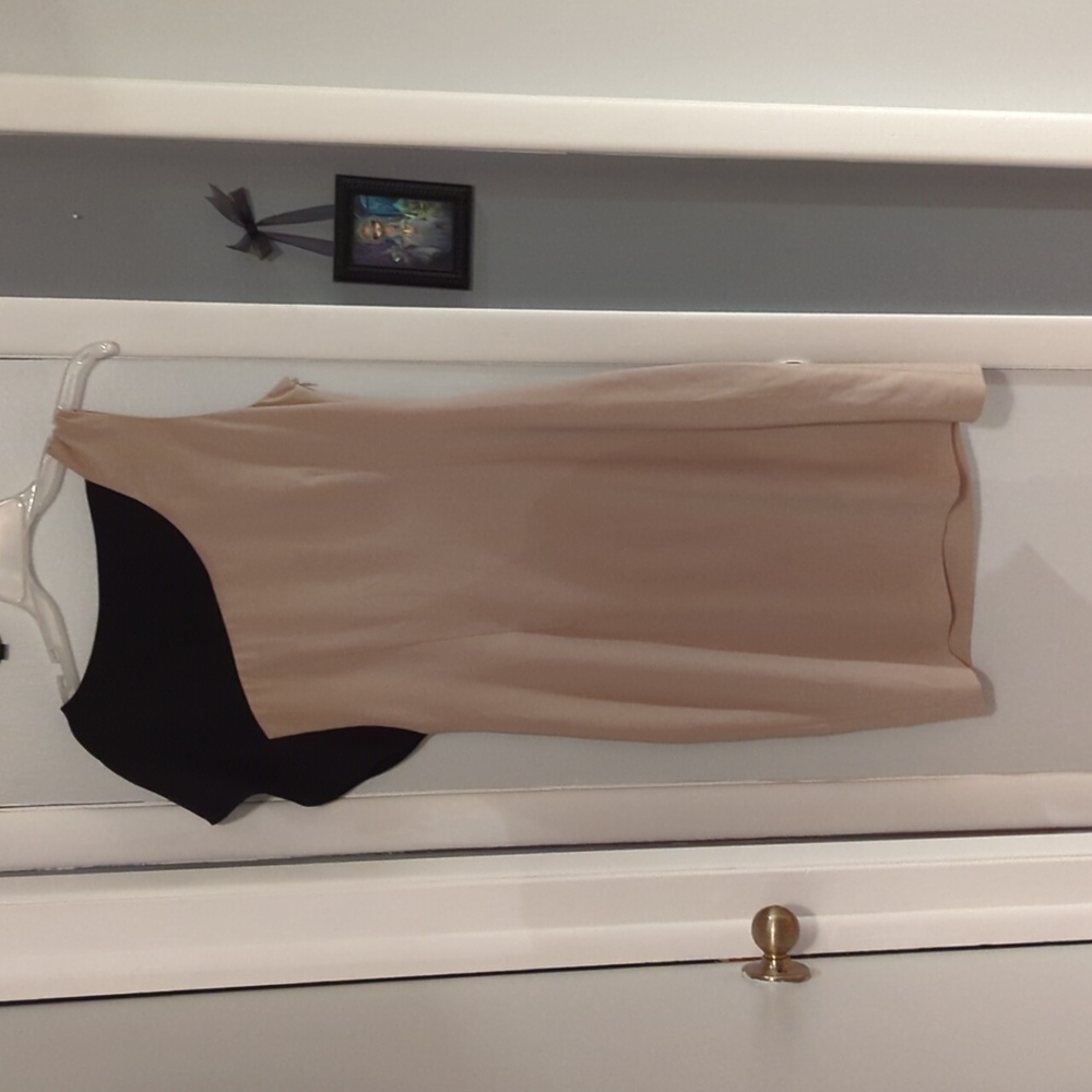 Women's Calvin Klein sleeveless Black & Tan Dress, Size 10 - Picture 3 of 5